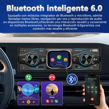 Carsapro Auto Estéreo 1din Pantalla Táctil Reproductor MP3 Lector de Tarjeta SD Bluetooth 6.0 Con USB TYPE-C FM Aux 7 Colors Auto Stereo Negro Estéreo - 2025C - Ver 3