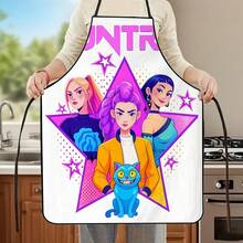 Hasbro 1件卡通猎巫小队围裙，数码印花防水防霉围裙，艺术家绘画围裙 - 彩色 - 查看 31