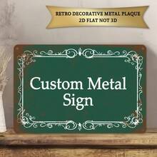 2D Flat - Customized Retro Style Decorative Sign, Size 30X20cm, Customizable Text, Aluminum Material Suitable For Various Decor Styles, Great For Wall Decor And Slogan Display - Multicolor - View 21
