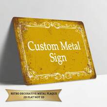 2D Flat - Customized Retro Style Decorative Sign, Size 30X20cm, Customizable Text, Aluminum Material Suitable For Various Decor Styles, Great For Wall Decor And Slogan Display - Multicolor - View 5