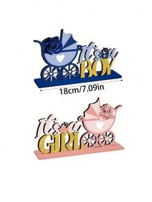 2 Khối gỗ trang trí bàn màu xanh dương và hồng, thích hợp cho tiệc tiết lộ giới tính, đồ dùng tiệc tùng, tiệc mừng em bé và các dịp trang trí tiệc tiết lộ giới tính khác; Biển hiệu để bàn với chữ "Bé trai" hoặc "Bé gái" (bao gồm giá đỡ); Thích hợp để trưng bày trên khay nhiều tầng, trang trí bàn, văn phòng phẩm, đồ dùng cho em bé, trang trí ngày lễ, trang trí tiệc tùng, trang trí tiệc mừng em bé và nhiều dịp khác. - Nhiều màu - Xem 9