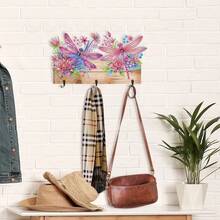 Bộ tranh đính kim cương 2D/phẳng gồm 1 chiếc, kèm móc treo, họa tiết chim, chuồn chuồn, bướm, cá heo, chất liệu gỗ với các viên đá pha lê tròn không đều, dùng để treo tường làm giá treo áo khoác, giá treo khăn, giá treo mũ, giá treo chìa khóa. - Xem 9