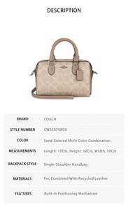 Bolso de hombro con estampado de letras Coach para mujer - Amarillo arena bicolor CW330SVXCU - Ver 8