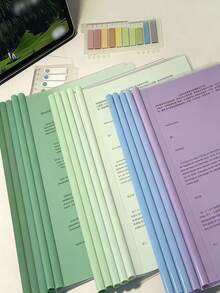 Carpeta expandible con gradiente de color en forma de lágrima, portadocumentos transparente grueso para exámenes y documentos de estudiantes - A - Ver 4
