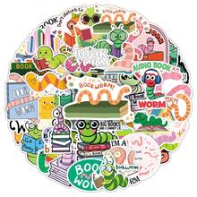 50pcs Cartoon Caterpillar Stickers, Cute Decor For Book Lovers, Guitar, Trash Can - kutu buku - View 6