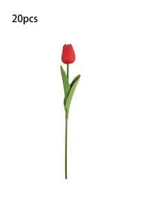 20 bông hoa tulip đỏ nhân tạo, bó hoa trang trí màu hồng ombre chân thực, thích hợp để trang trí nhà cửa, làm quà tặng ngày Valentine, khách sạn, tiệc tùng, đám cưới, trang trí bàn, đẹp nhưng không mùi. - Đỏ - Xem 8