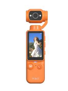 W&O 4K 1.9"HD Video Recording Camera - Portable, Rechargeable, Video Log Camera, 2000mAh Long Battery Life, 4k Handheld Stabilizer Pocket Sports Camera Gimbal | 4k Handheld Stabilizer | Magnet | 180 ° Perspective, Body Camera,  USB Charging 180 ° Rotation, 1.9 "CMOS, Perfect For Video And Video Recording, Perfect For Life Recording And Travel - 橘色 - 查看 12