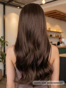 Women's High-End Long Wavy Bangs Wig, Natural And Realistic Heat-Resistant Synthetic Fiber Material, Elegant Layered Design Suitable For Daily, Date, Party And Other Occasions - Multicolor - View 4