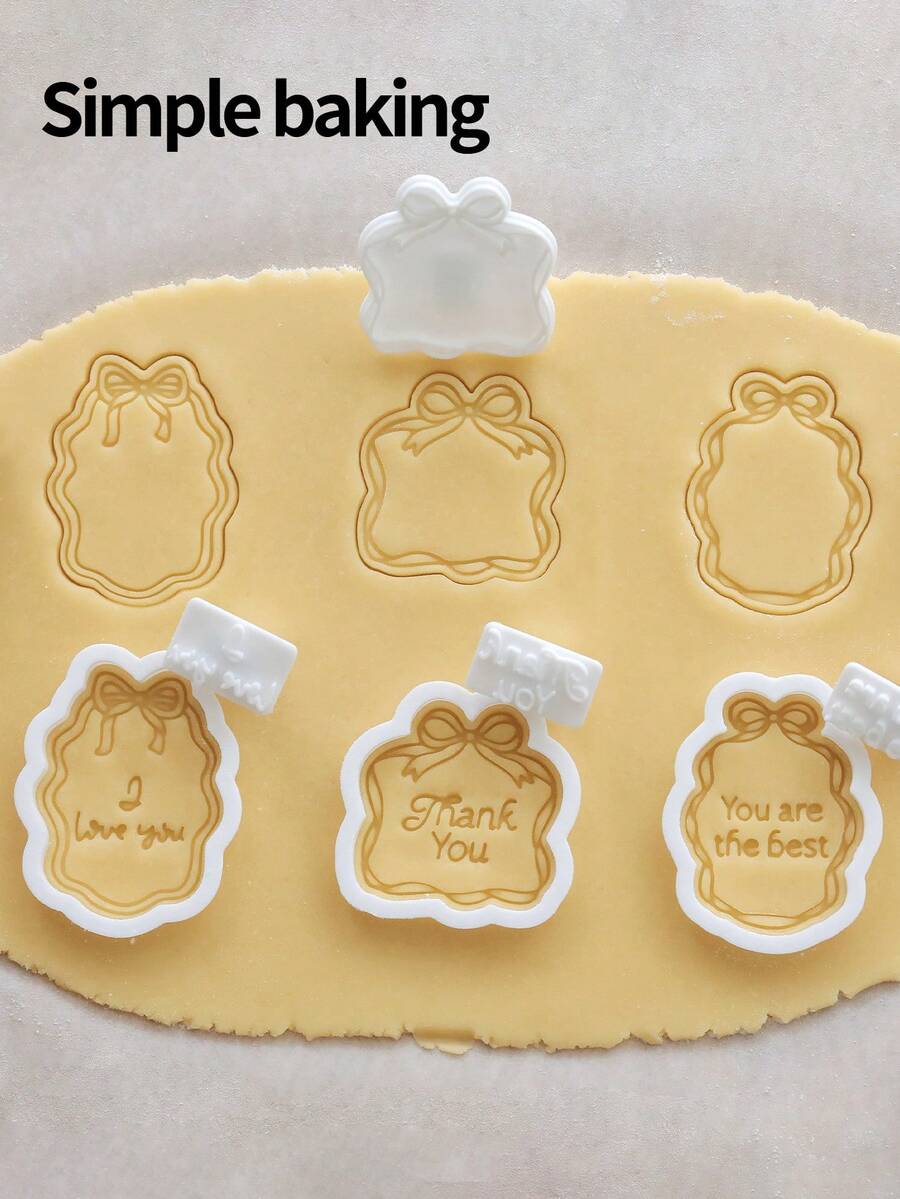 A Vintage Picture Frame-Shaped Cookie Mold, With Cookie Stamps For Expressing Love, Gratitude, And Blessings. Cookies Stamp For Mother's Day And Teacher's Day To Express Gratitude. A Cookie Cutters For Gift Snacks. Cake Decorating Accessories