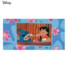 Miniso Disney Lilo & Stitch Beach Towel - Blue Hibiscus Print Soft Towel For Beach & Bath - A - View 3