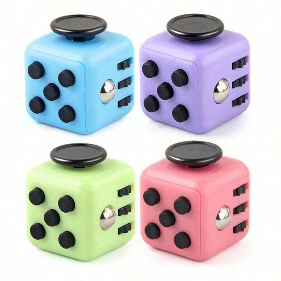 1PC Multi-Color Cube/Dice Toy, Creative Stress Relief Toy For Teenagers And Adults, Decompression Dice A Stress Relief Toy For Teenagers Tool The Office To Kill Time When Bored In Class Finger Cube Adults Vent Small Desktop Relieve And Anxiety Fidget ToysStress Ball Multicolor, Vibrating Toy>Abs, Vibration Toy, Poppers, Stocking Filler (Random Shipment With Or Without Lines) - 白色 - 查看 1