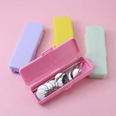 Stainless Steel Round Mirror Set, Includes Oral Mirror, Handheld Mirror, Slim Design Suitable For Tight Spaces, High-Quality Glass, Precise Visualization, Durable Material, For Eyelash Extension, Ideal For Makeup Enthusiasts, With Storage Box