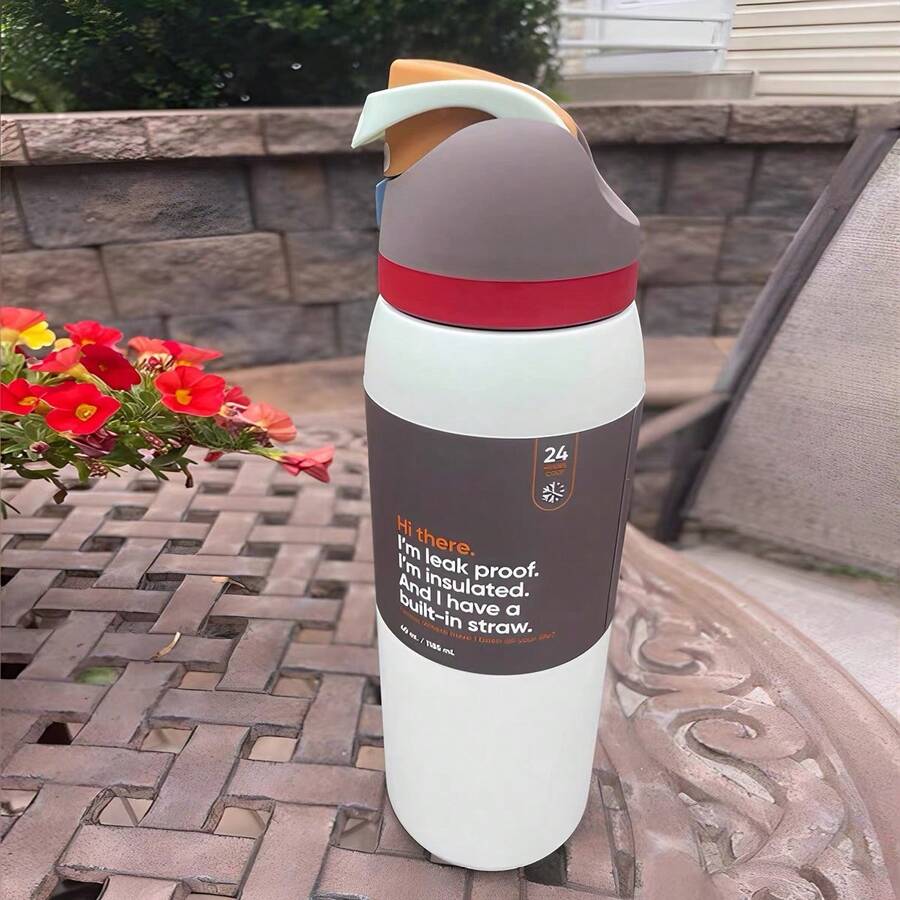 Ow-Dual-Mode 304L Stainless Steel Outdoor Sports Water Bottle - Features A Built-In Straw And Double-Wall Vacuum Insulation, Ideal For Cycling And Outdoor Activities. Designed For One-Handed Operation With A Push-To-Open Lid, This 32 Oz (945 Ml) Bottle Is Perfect For Keeping Water Ice-Cold During Camping Trips. It Is 100% Leak-Proof And Highly Portable, Featuring A Convenient Carrying Loop. Keeps Beverages Cold For 8–12 Hours. Boasting An Exquisite Design And Superior Craftsmanship, It Is Suitable For Travel, School, Camping, Rock Climbing, And Gym Use. (Drinkware / Water Bottles / Insulated Flasks)-Cycling Water Bottle - Car-Mounted Ice Cooler Cup - Baseball/Football/Basketball/Rugby/Fitness/Skiing/Yoga/Tourism/Yourth Camping Accessory-Vacuum Flasks-Reusable Cup-Everyday Tumbler-Perfect Birthday Gift-Father Day Tumbler - Nghĩa địa - Xem 1