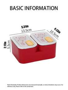 Hộp cơm giữ nhiệt Miffy bằng thép không gỉ 304, hình vuông có nắp, hộp cơm bento dành cho học sinh/nhân viên văn phòng, thiết kế hai ngăn dễ thương kiểu Nhật, nắp trong suốt có khóa cài màu đỏ. - Nhiều màu - Xem 3