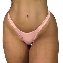 Set Of 10 Bikini Panties, Double String Thong With Straps, Premium Microfiber, Women's Lingerie, 100% Cotton Lining, 3, 5 Or 10 Pieces. - 5件套裝組合裝 - 查看 5
