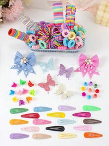 Bộ phụ kiện tóc cho bé gái 883 món màu cầu vồng Macaron dễ thương, ngọt ngào, bao gồm kẹp tóc nơ lớn đính đá, kẹp tóc bướm 3D lấp lánh, kẹp tóc hoa vải đính đá, kẹp tóc hình giọt nước sao, kẹp tóc hình bướm đính hạt, dây buộc tóc co giãn cao không gây hư tổn, thích hợp cho bé gái sử dụng hàng ngày, đi chơi, lễ hội và làm quà tặng. - Nhiều màu - Xem 8