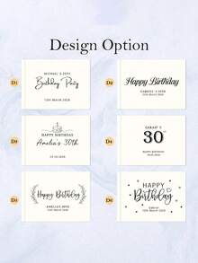 Customized Black Or White Horizontal Guest Book, Personalized Birthday Party Sign-In Book, Black And Gold Photo Frame Album For Wedding Birthday Party, Event Supplies - Multicolor - View 6