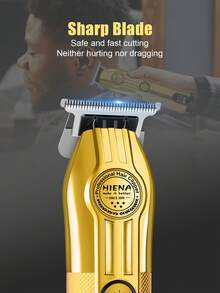 HIENA 4-In-1 Grooming Kit, Includes 2 Wireless Professional Gold Hair Clippers, Mesh Shaver, And 360° Nose Hair Trimmer With LED Display, USB Fast Charging, Suitable For Salon, Home Use, And Gift - Gold - View 5