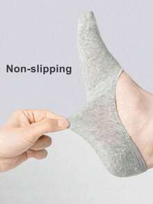1/5/10 Pairs (Random Delivery) Men's Plus Size Non-Slip Invisible Loafer Socks, Suitable For Daily Life Or Sports - Multicolor - View 2