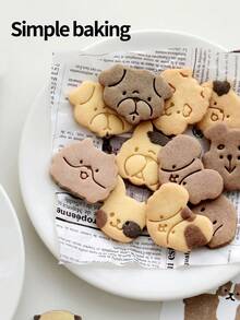 O formă de tăietor de biscuiți drăguță cu model de câine, o formă de biscuiți pentru părinți și copii, provizii pentru prânz pentru sezonul școlar, ștampile pentru biscuiți cu diverse modele de desene animate cu câini, lăbuțe mici și oase mici și o formă de desert, potrivită pentru prepararea de mici gustări ca daruri. - Vizualizare 11