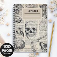 1pc Aesthetic Nurse Nursing Skeleton Spiral Notebook Travel Journal, Nursing Essentials Spiral Planner For Women, Nurse Appreciation Gifts, Human Anatomy Laboratory , Nurse Graduation Notepads, Personal Organizer,No Pen Included. - I - View 4