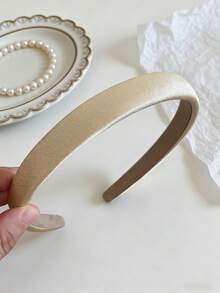 1件缎面亮珍珠发箍，优雅高冠防滑发箍，女士款 - 彩色 - 查看 4