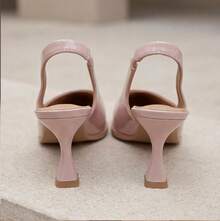 Women's Pointed-Toe Sexy Stiletto Heels, Height-Enhancing And Slimming | Pointed Toe And Low-Cut | Comfortable And Easy-To-Care-For PU Leather, Elegant Stiletto Heels Suitable For Parties, Business Occasions, Dances, And Dates. - 粉色 - 查看 4