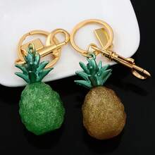 时尚水果钥匙扣：菠萝、西瓜、芒果吊坠钥匙圈，派对宴会包饰，夏季珠宝礼品 - 彩色 - 查看 3