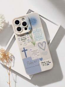 1 pieza Funda de teléfono antideslizante con estampado de lema de la cruz de Jesús compatible con iPhone 13/11/17/17pro/16/14/15/15pro/15 Plus/15 Promax/7plus/8plus/X/Xs Max/Xr/11pro/12pro/13pro/14pro/12mini/13mini/11promax/12promax/13promax/14promax/14plus/17pro Max/17Air/6/6s Plus/7/8/16Pro/16plus/16promax/Se2/17promax y compatible con Samsung Galaxy/A54/A14/A12/A13/A15/A32/A33/A24/A52S/S20/S21/S22/S23/S24/S23Plus/S24ultra/S25/A15/A33/A23 - Estilo 1 (1 pieza) - Ver 2