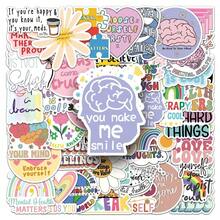 50 PIEZAS Pegatinas de frases positivas cortas en inglés para motivación de la salud psicológica, para bicicleta, cuenta de mano, estuche de lápices, manualidades de scrapbooking - 50 piezas - Ver 8