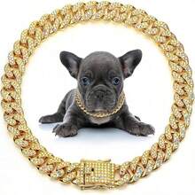Collana di lusso per animali domestici con catena cubana in colore AB, impreziosita da brillanti cristalli, stile hip hop cool, adatta per gatti e cani di taglia piccola/media/grande, ideale per uso quotidiano o festival - Multicolore - Visualizzare 14
