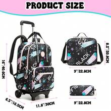 Bộ 3 món ba lô kéo cho bé gái, ba lô kéo 16 inch kèm túi đeo chéo và hộp bút. - Túi kéo dành cho bé gái - Xem 4