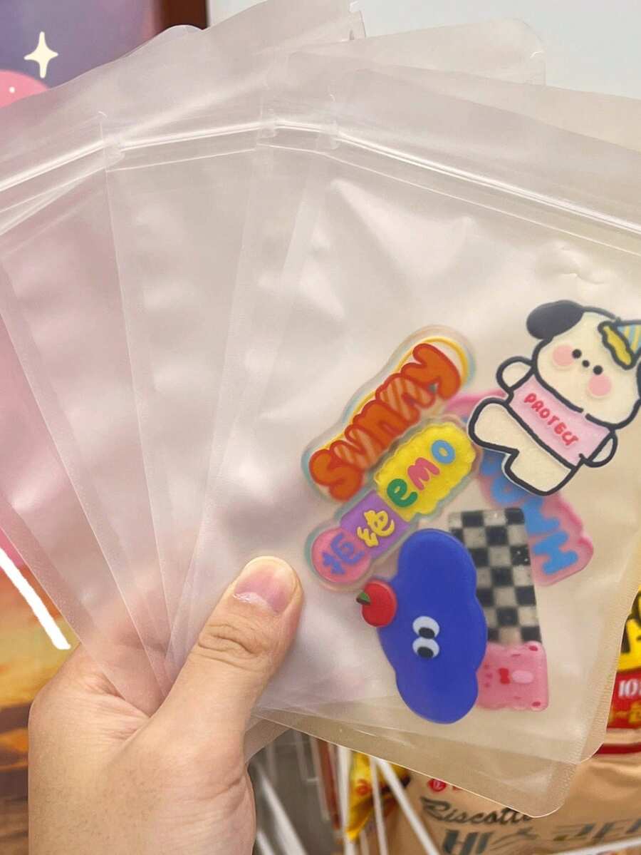 10 túi tự dán mờ trong suốt dùng để đóng gói thực phẩm, kẹo, trái cây, trà. - 8x12cm - Xem 1