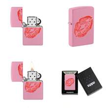 Zippo Amor Bolsillo encendedores - Diseño de besos rosa - Ver 1