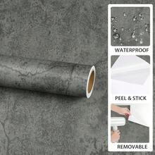 1 Roll Deep Gray Cement Texture Self-Adhesive Wallpaper, Industrial Style, Suitable For Bedroom, Living Room, Kitchen Decoration - D - View 10