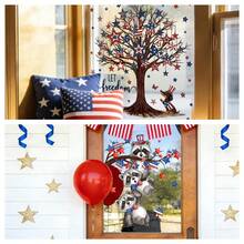 1/3pcs Independence Day Window Stickers. Celebrate Freedom Tree With Star Pattern Decor Containing American Flag Elements. Removable Waterproof Material. Suitable For Home Parties, Shop Window Displays And Holiday Home Decor. - Multicolor - View 1