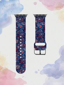 1條盛開彩色星形煙火圖案柔軟彈性透氣可更換錶帶，相容於、Honor智慧手錶，38mm 40mm 41mm 42mm 46mm 45mm 44mm 49mm，日常休閒多色矽膠錶帶相容於Apple Watch Ultra SE/11/10/9/8/7/6/5/4/3/2/1，中性節日禮物，時尚百搭舒適運動錶帶配件 - 彩色 - 查看 13