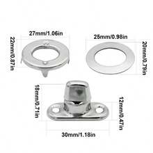 20x Common Sense Turn Button Fasteners Kit Marine Boat Cover Canopy Fixing - Silver - View 2