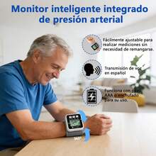 Esfigmomanómetro Electrónico PulseVital | Voz, Pantalla Grande, Alta Precisión, Ideal para Ancianos y Monitoreo en Casa - Negro - Ver 5
