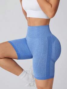 1pc Yoga Compression Shorts For Outdoor Running Sports - Royal Blue - View 4