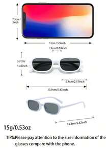 1pc Women's Retro Classic Rectangular Full Frame Fashionable Glasses, Suitable For Daily Matching, Driving, Travel, Holiday Beach As A Preferred Accessory - Multicolor - View 4