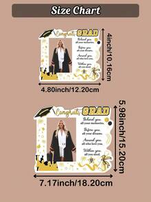 1/3/5 piezas Placa de premio de acrílico personalizada para graduación, Marco de foto de felicitación de graduación personalizado, Regalo de graduación personalizado, Decoración de escritorio de graduación, Decoración de fiesta de graduación Foto Prop - Multicolor - Ver 3