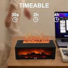 Difusor de chimenea humidificador difusor de aceites esenciales ultrasónico colorido fresco mini llama aromaterapia humidificador con temporizador para hogar dormitorio oficina yoga - Jardn Blanco/Opulento - Ver 8