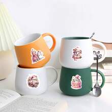 50 miếng dán trang trí Giáng sinh hình ông già Noel màu hồng, thích hợp để dán lên xe đạp, sổ tay, hộp bút chì. - 50 CÁI - Xem 8