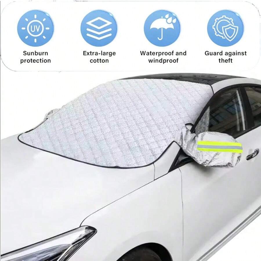 New Thickened Car Sun Visor, Windshield Sun Shade, Waterproof Anti-UV Sunshade, No Drilling Needed Front Windshield Privacy Protection