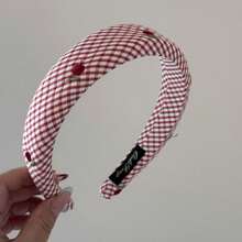 1 chiếc băng đô cài tóc họa tiết kẻ caro anh đào thanh lịch, phụ kiện tóc cao cấp, ngọt ngào và tươi mới. - Nhiều màu - Xem 4