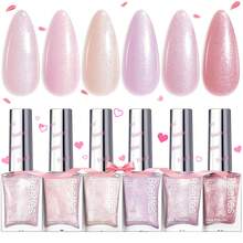 Beetles 6 Colors Sly Moonlit Fairy Pink Glitter Nail Polish Set, Quick Dry Nail Polish Kit, Manicure For Salon & DIY Spring Nails, Gifts For Women - Nàng Tiên Ánh Trăng 6 Màu - Xem 1
