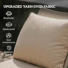 Outsunny Outdoor Chair Cushions Set Of 2/4, Fade Resistant, 24 X 24 In Deep Seat, Patio Cushions For Chair, Sofa, And Outdoor Furniture, Gray - 淺褐色的 - 查看 5
