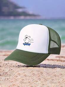 1顶可定制Logo网眼棒球帽 - 男女通用，四季皆宜，透气舒适，配有快拆式帽带，适合户外活动和促销活动，黑色帽身搭配白色撞色设计，促销帽 | 可定制Logo | 可调节尺寸，棒球帽，情人节、感恩节、新年等节日适用，无需电池 - 彩色 - 查看 10