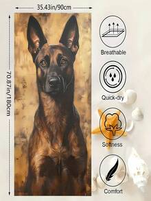 1 Khăn tắm biển in hình chó Malinois Bỉ - Chất liệu microfiber siêu mềm, thấm hút cao và chống cát, họa tiết chó sống động trên nền vàng, phụ kiện phòng tắm và hồ bơi chủ đề ven biển cho kỳ nghỉ hè, thư giãn trên bãi biển, phong cách hiện đại, chất liệu chống cát. - Nhiều màu - Xem 13